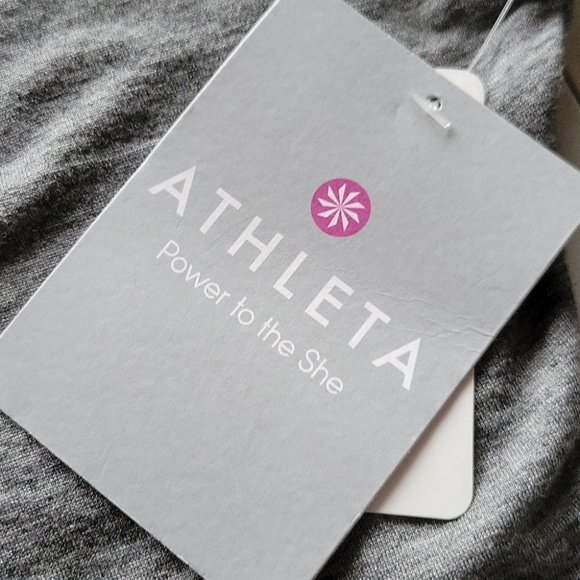 Athleta Solstice Tee Short Sleeve Athleisure Exercise Light Gray Size Medium NWT - Picture 9 of 11